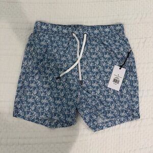 Onia Blue Floral Men's Swim trunk- Charles 5’’